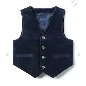 Janie and Jack Boys Dark Blue Velvet Vest Size 7